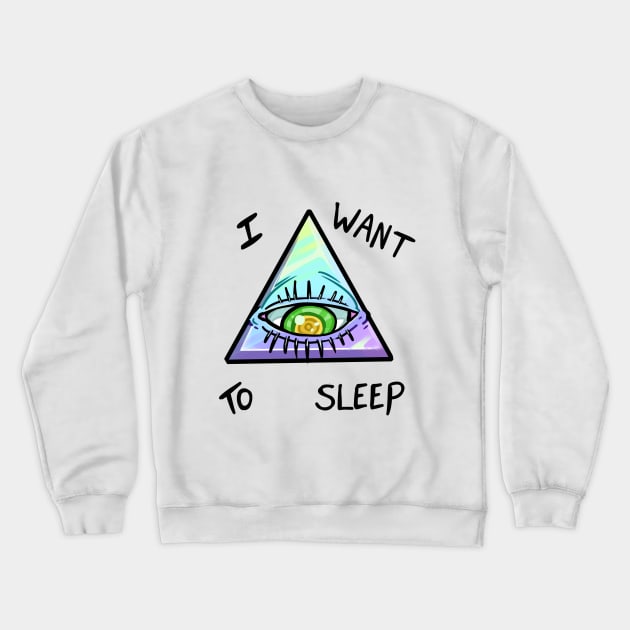 Tired Illuminati Crewneck Sweatshirt by Jugglingdino